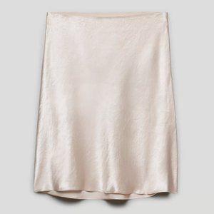 Aritzia BRAND NEW Silky Satin Mini Skirt (Denude - Pearly White)